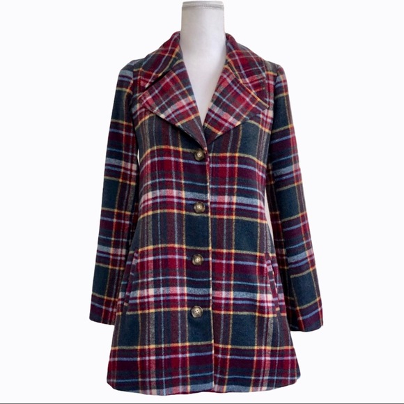 Jack by BB Dakota Jackets & Blazers - Jack BB Dakota Plaid Pea Coat Size S